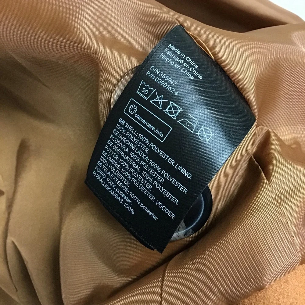Women's Tan Double-Breasted Coat - Picture 4 of 4